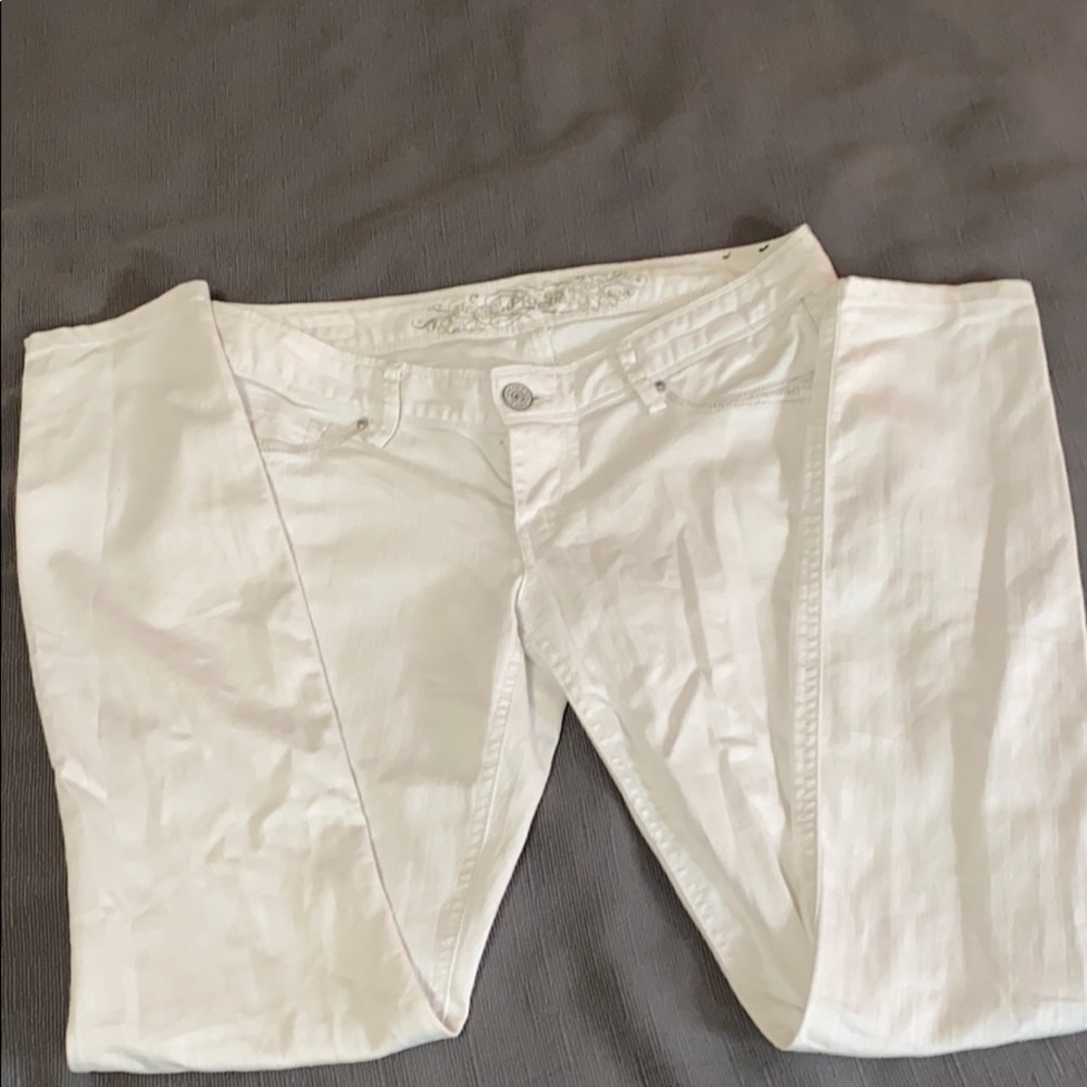 White Skinny Jean Legging with silver details